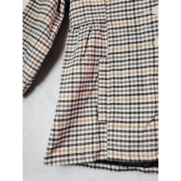 Volcom Jacket Womens Small Multi Check Long Sleeve Pockets Hooded Button Front - Picture 6 of 11
